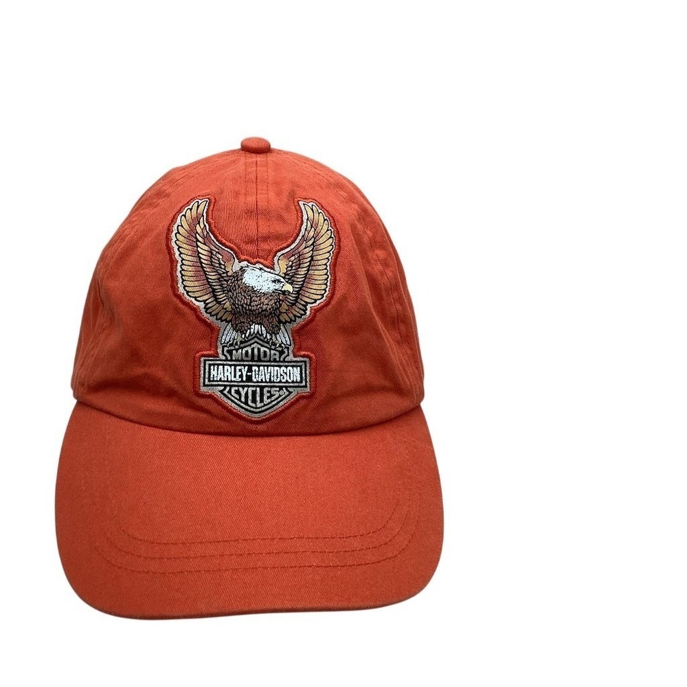 Harley-Davidson Hat Unisex One Size Orange Strapback Classic Eagle‎ Logo